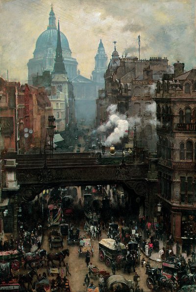 São Paulo e Ludgate Hill, c.1887 de William Logsdail