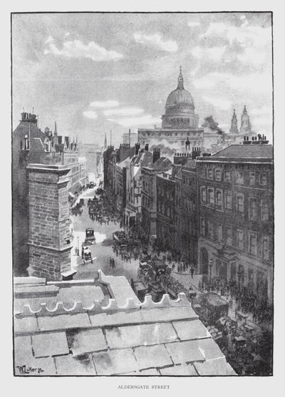 Rua Aldersgate (litografia) de William Luker
