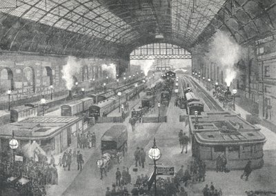 Estação Cannon Street - noite, 1891 de William Luker