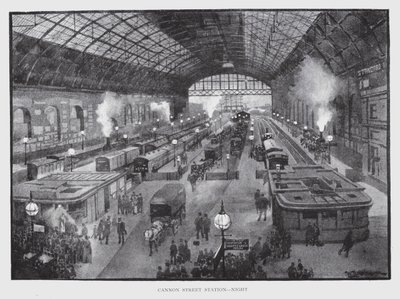 Cannon Street Station, Night (litho) de William Luker