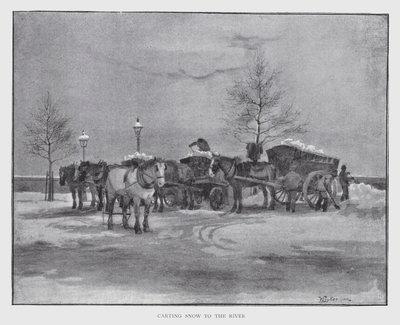 Carting Snow to the River (litho) de William Luker