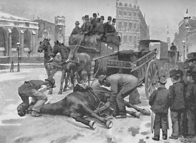 Viaduto Holborn - Um dia escorregadio, 1891 de William Luker