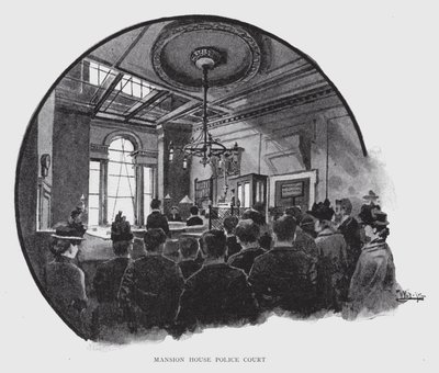 Tribunal de Polícia da Mansion House (litho) de William Luker