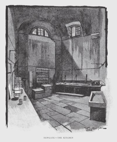 Newgate, a Cozinha (litho) de William Luker