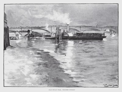 Antigo Cais do Cisne, Rua Thames (litho) de William Luker