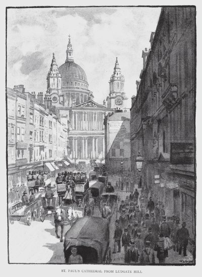 Catedral de São Paulo de Ludgate Hill (litho) de William Luker