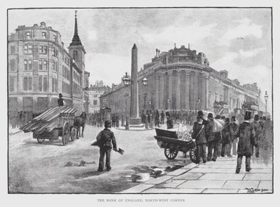 The Bank of England, North-West Corner (litho) de William Luker
