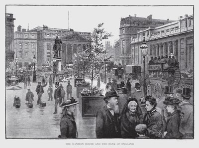 The Mansion House and the Bank of England (litho) de William Luker
