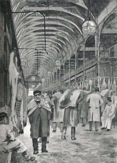 O mercado metropolitano de carne, Smithfield, 1891 de William Luker