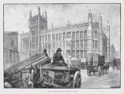 O Escritório de Registros, Fetter Lane (litho) de William Luker