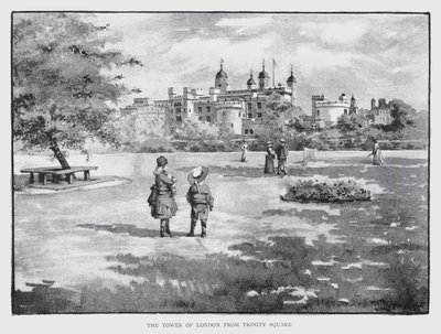 A Torre de Londres da Praça Trinity (litho) de William Luker