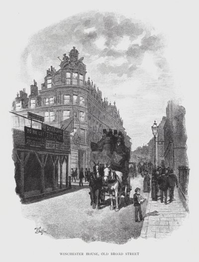 Winchester House, Old Broad Street (litho) de William Luker