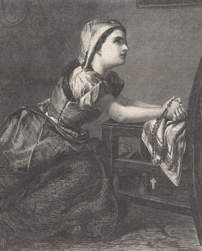La Prière The Prayer, de Illustrated London News, 2 de março de 1867. de William Luson Thomas