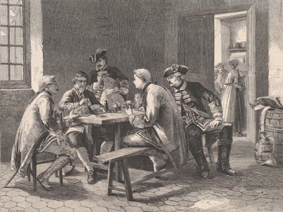 Soldados jogando cartas, do Illustrated London News, 4 de maio de 1861 de William Luson Thomas