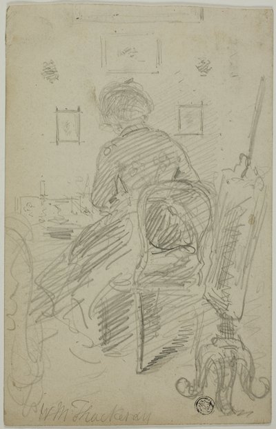 Escrita de senhora (vista traseira) de William Makepeace Thackeray