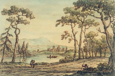 A View of Florence (caneta e tinta e aquarela) de William Marlow