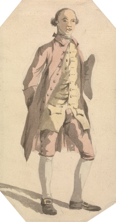 Homem de corpo inteiro com chapéu Tricórnio debaixo do braço esquerdo de William Marlow