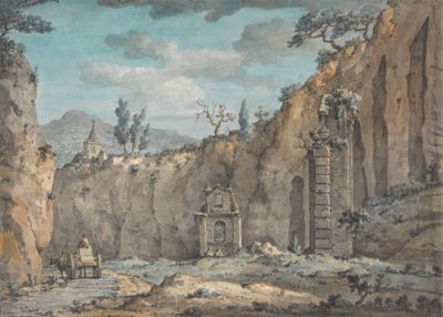 Oxcart na Gruta em Posillipo de William Marlow