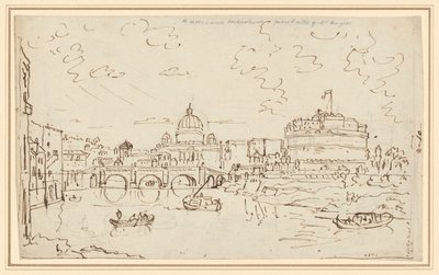 O Tibre com São Pedro e o Castel S. Angelo (reto) de William Marlow
