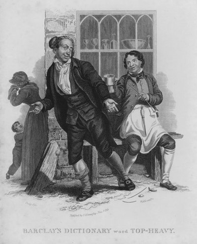 Barclays Dictionary, palavra: Top-heavy (gravura) de William Marshall (after) Craig