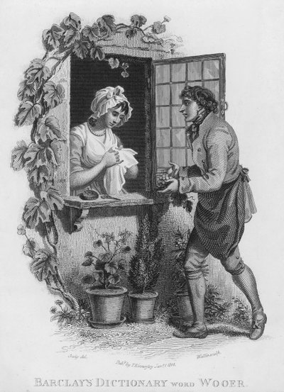 Barclays Dictionary, palavra: Wooer (gravura) de William Marshall (after) Craig