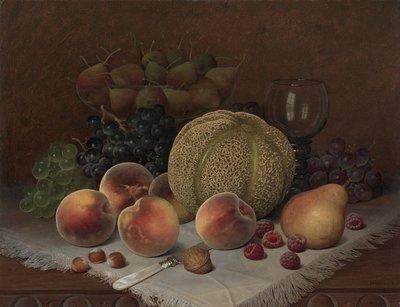 Natureza morta com melão, c.1880 (óleo sobre tela) de William Mason Brown