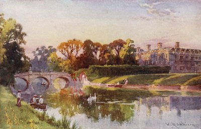 Clare College e Bridge from the Cam, noite de outono de William Matthison