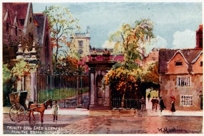 Trinity College, portão e capela, da Broad St de William Matthison