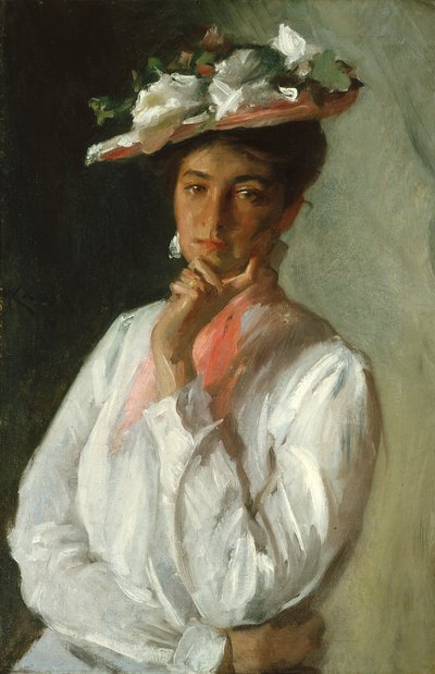 Mulher de Branco (óleo sobre tela) de William Merritt Chase