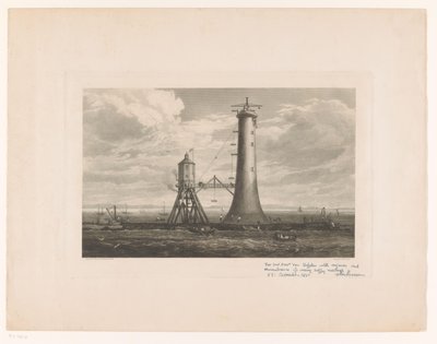 Construção do farol de Bell Rock de William Miller