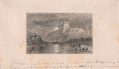 Castelo Norham - Nascer da Lua de William Miller