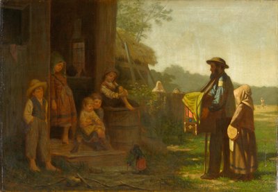 O Moedor de Órgãos, c.1865-75 (óleo sobre tela) de William Morgan