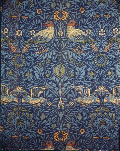 Pássaros. Tecido decorativo, 1878. de William Morris
