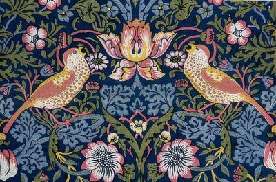 O ladrão de morango. Tecido de decoração (detalhe). 1883 de William Morris