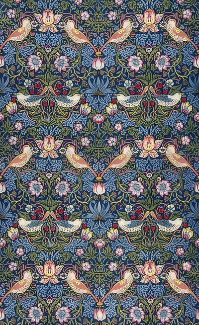O ladrão de morango. Tecido decorativo. 1883 de William Morris