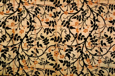 Design de cortina de trilha de jasmim, 1868-70 (algodão estampado) de William Morris