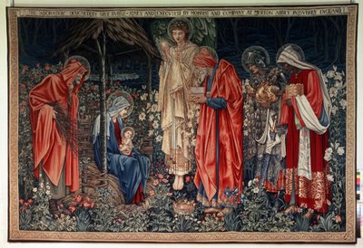 A Adoração dos Magos. Tapeçaria do atelier de William Morris (1834-1896) de William Morris