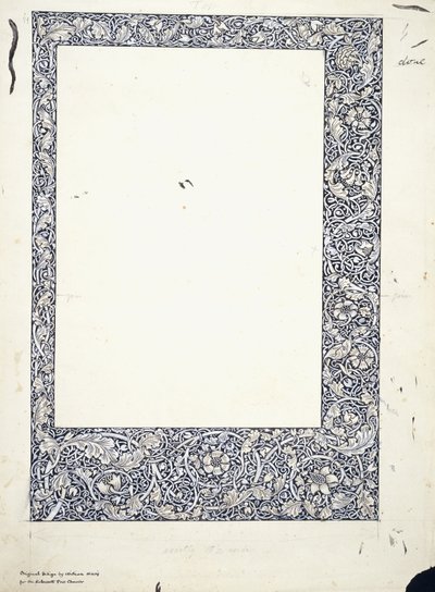 Desenho original para uma borda de página inteira de William Morris