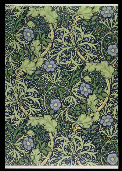 Seaweed Wallpaper Design, impresso por John Henry Dearle (1860-1932), 1901 (papel de parede) de William Morris