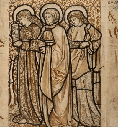 Three Marys at the Sepulchre - Design para vidro manchado
