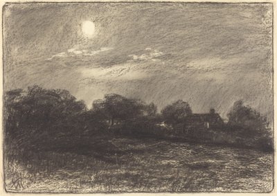 Noite, paisagem de fazenda de William Morris Hunt