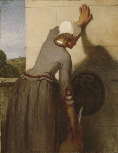Rapariga na fonte de William Morris Hunt