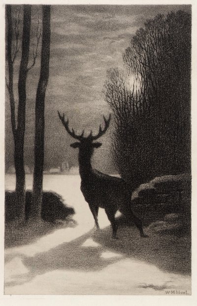 Veado ao luar de William Morris Hunt