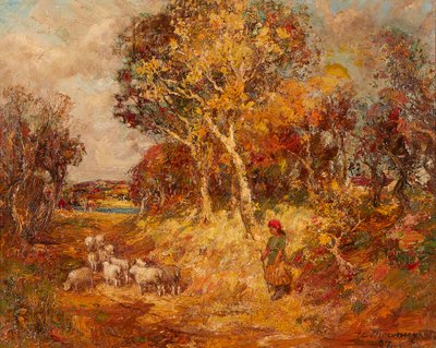 Golden Autumn (óleo sobre tela) de William Mouncey