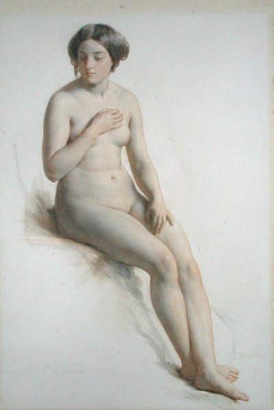 Estudo nu de uma rapariga de William Mulready
