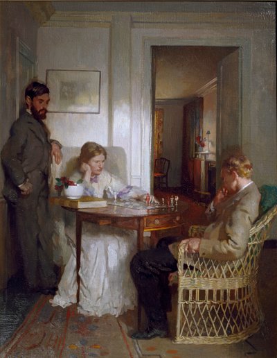 Os Jogadores de Xadrez, pré 1902 de William Newenham Montague Orpen