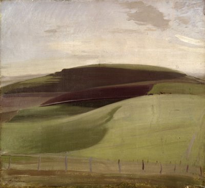 On the Downs (Wiltshire Landscape) 1924 (óleo sobre tela) de William Nicholson