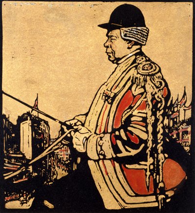Cocheiro da Rainha Vitória (xilogravura) de William Nicholson