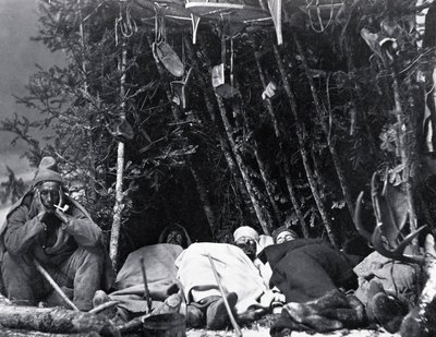 Life of the Trapper in Canada, foto de Nottman, por volta de 1890. de William Notman