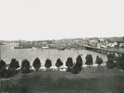 Vista dos edifícios do governo, Victoria, Canadá, 1895. de William Notman and Son